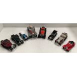 A collection of 8 classic diecast model motorcars - 1 with box,