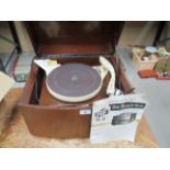 A Pye 'The Black Box' four speed high fidelity record reproducer complete with manual