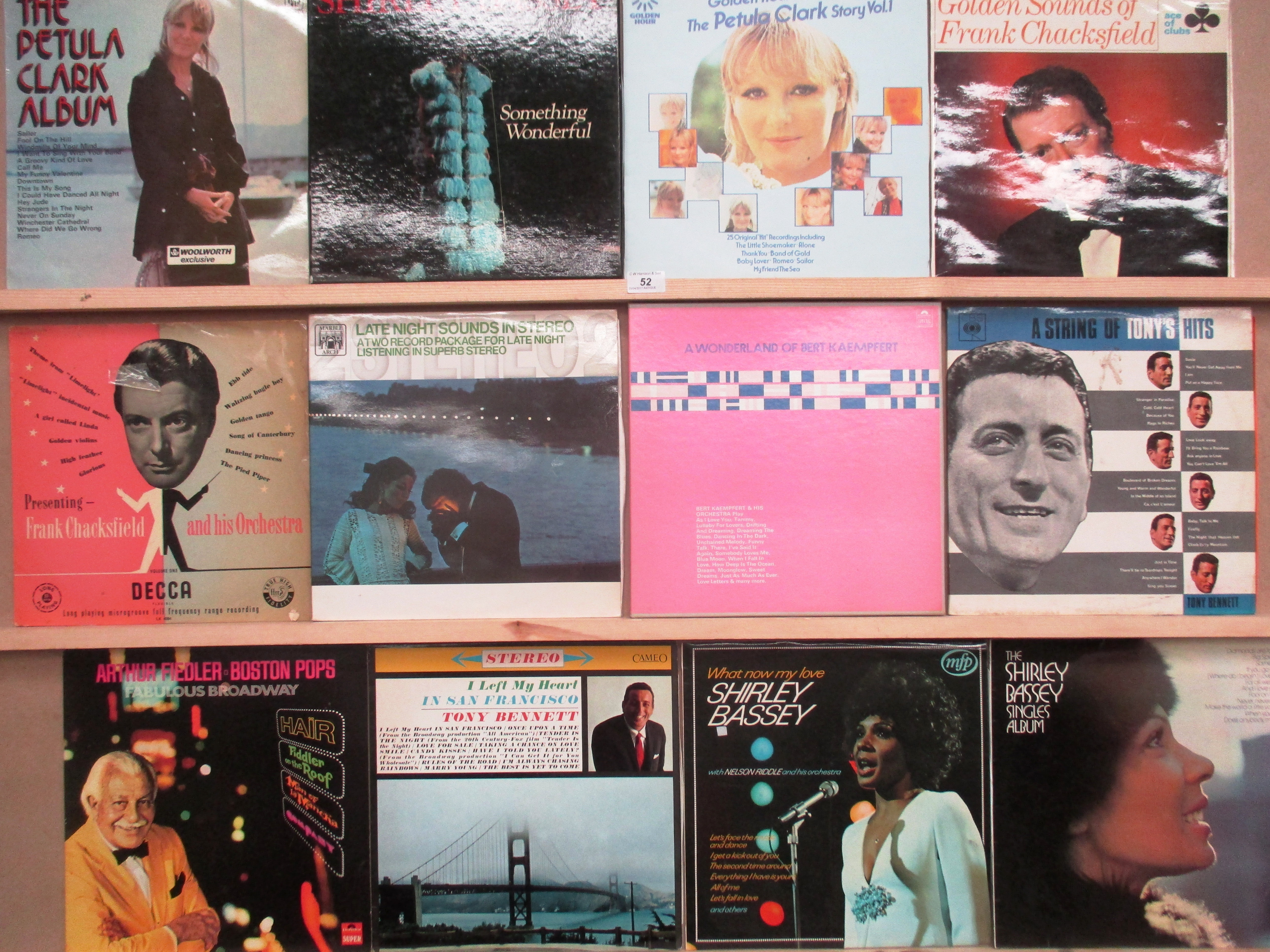 Contents to box 58 assorted LP's including 2 box sets Old Time and Sequence Dance, Herb Albert,