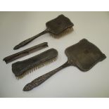 A dressing table set of brushes, mirror and comb,