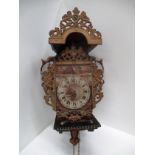 A mid 20th century Dutch 'Chair' bracket clock with gilt decoration 55cm