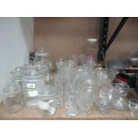 Glass storage jars and drinking glasses (a lot)