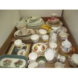 Tray of assorted ceramics and glassware