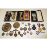 Contents to box - quantity of Masonic medals/badges,