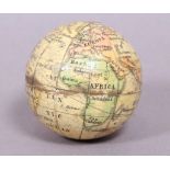A miniature terrestrial globe by Carl Bauer with varnished paper gores 4.