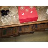 Tray of cut and moulded glassware