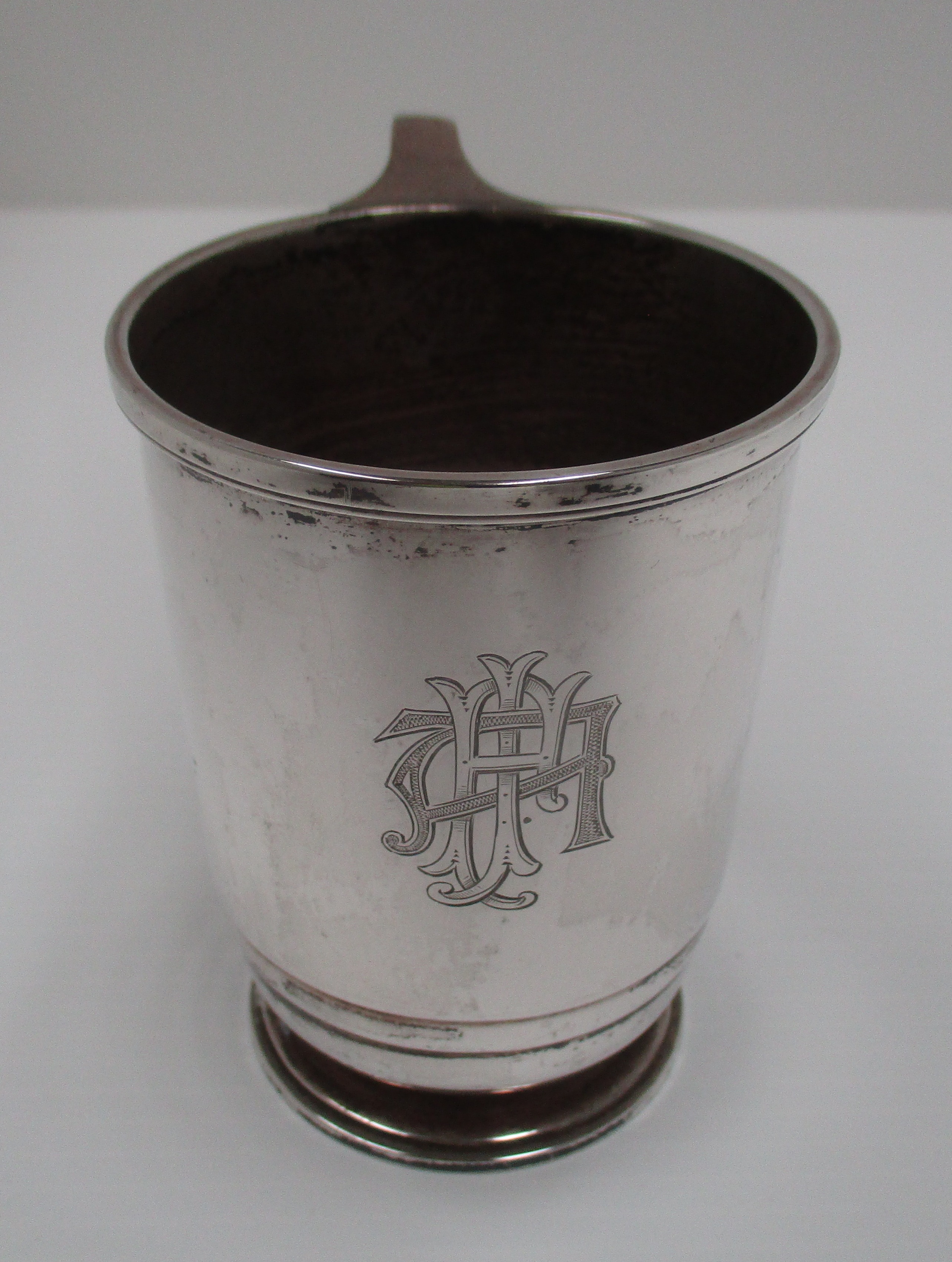 A silver Christening mug in art deco style by Roberts & Belk, Sheffield 1953 - Coronation mark, 8. - Image 2 of 3