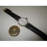 A gentleman's wristwatch and a 9ct gold watch back [2]