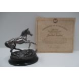 A cast silver horse model "Startled Yearling" by Geoffrey Small for the British Horse Society,