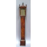 A mercury column stick barometer in case with covered cystine,