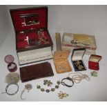 A musical jewellery box and a quantity of costume jewellery [a lot].