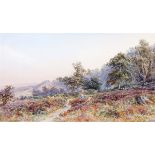 E A Walmington, Bull Hagg from the Moorland, watercolour signed with initials,