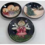 Three Moorcroft coasters, "Fairy",