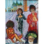 (A.R.R) John Bratby, Carnival in St. Marks Square', oil on canvas, signed and dated