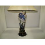 A Moorcroft tall baluster lamp base in "Fly Away Home" pattern, 37 cm.