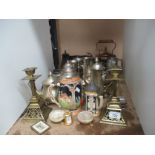 An accumulation of plated wares, including oval gallery trays, condiments,