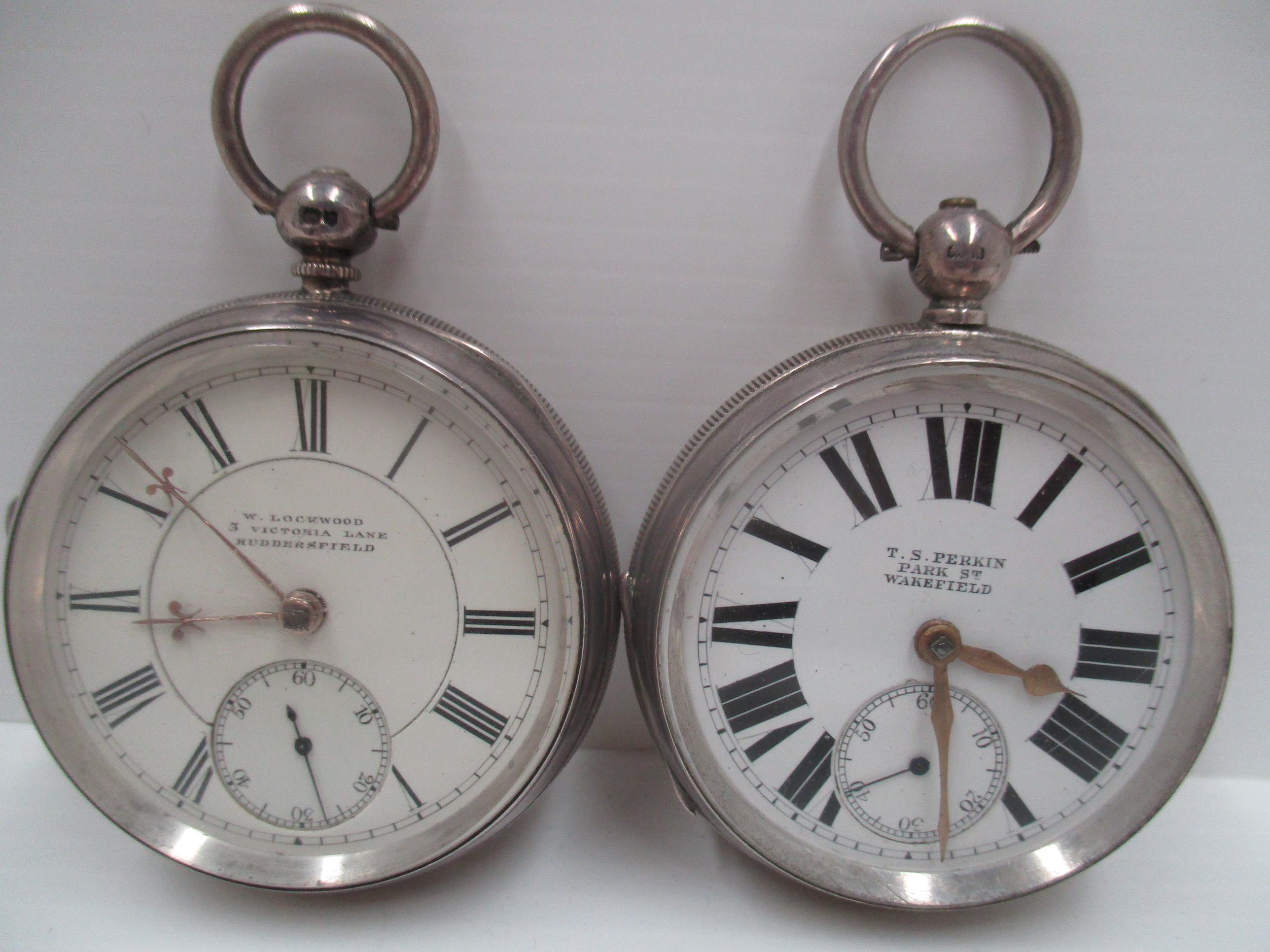 An English lever pocket watch with fusee movement, in silver case, - Image 2 of 2