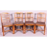 4 oak rail back dining chairs with upholstered seats Further Information