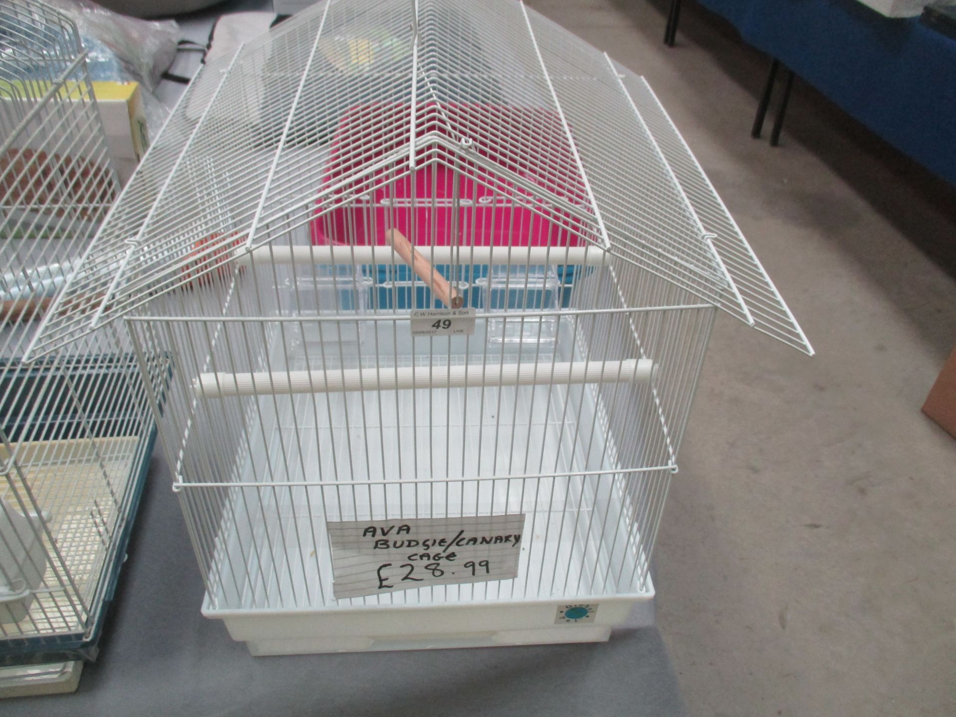 Ava white metal budgie/canary cage RRP £28.