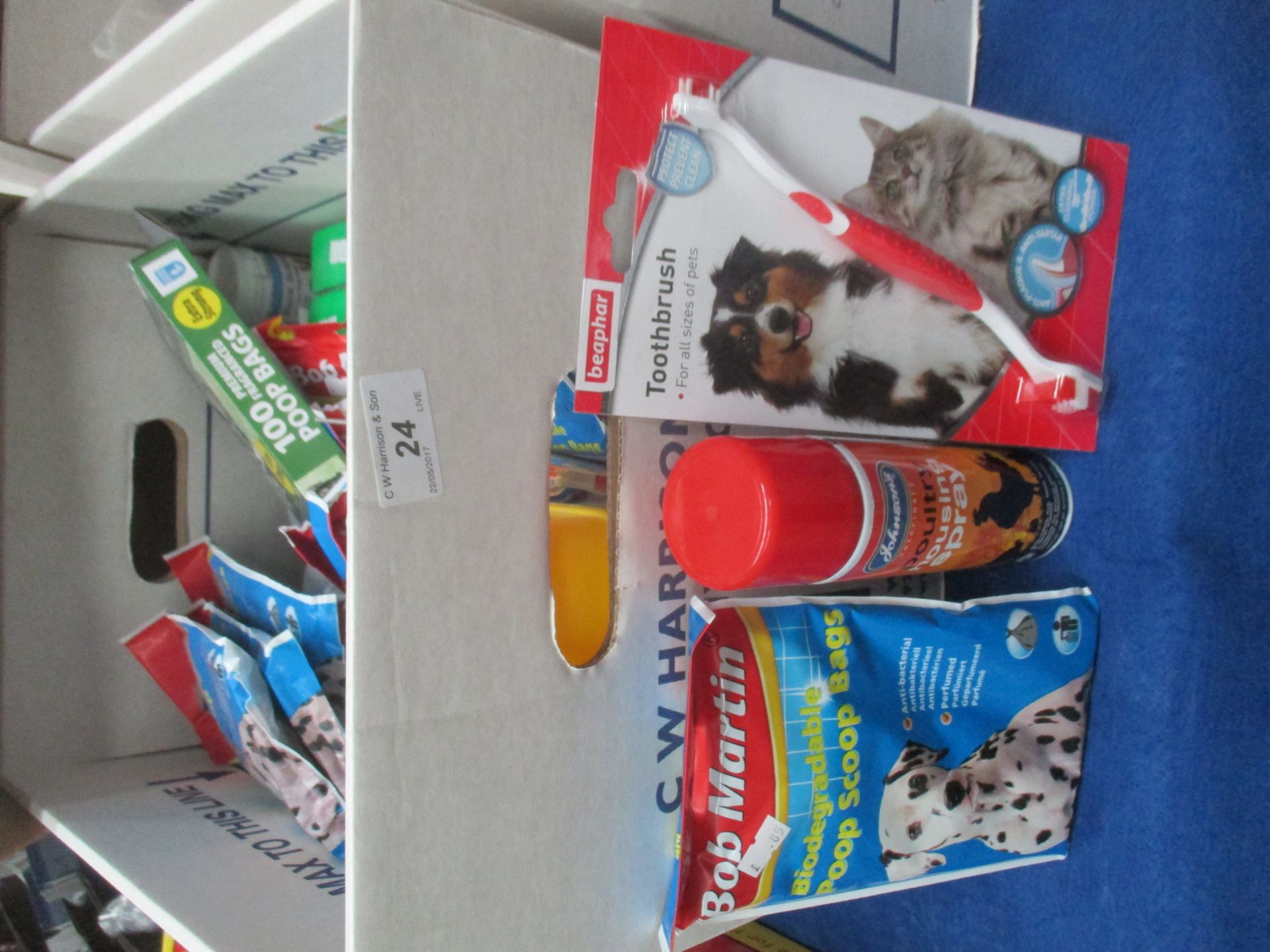 Contents to box - doggy poo bags, pet toiletries,