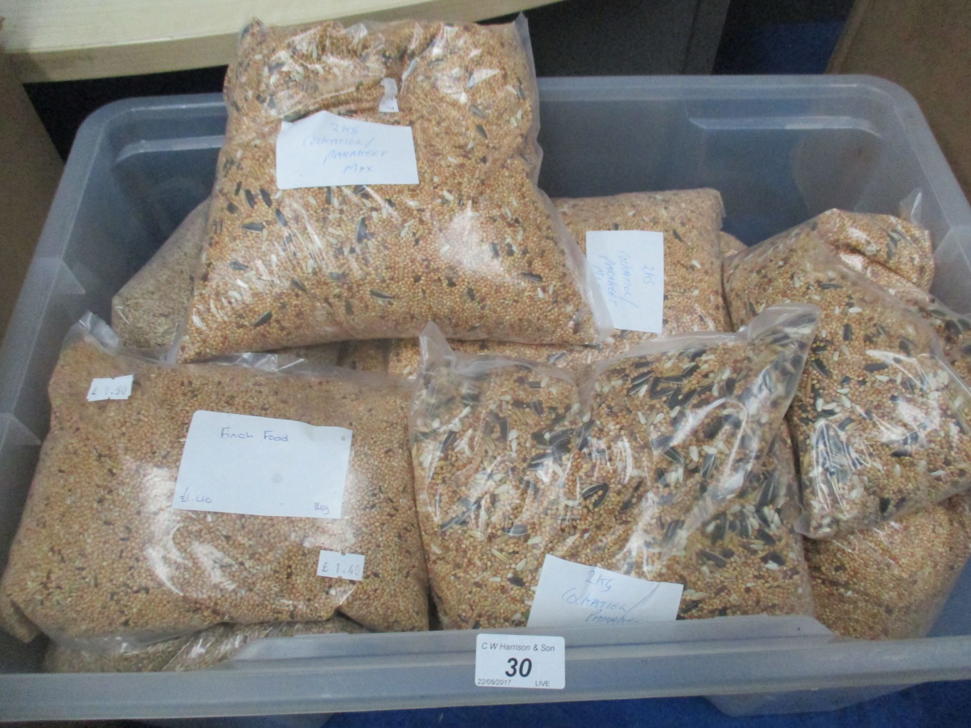 Contents to box - assorted bags of bird food (approx retail value £30)