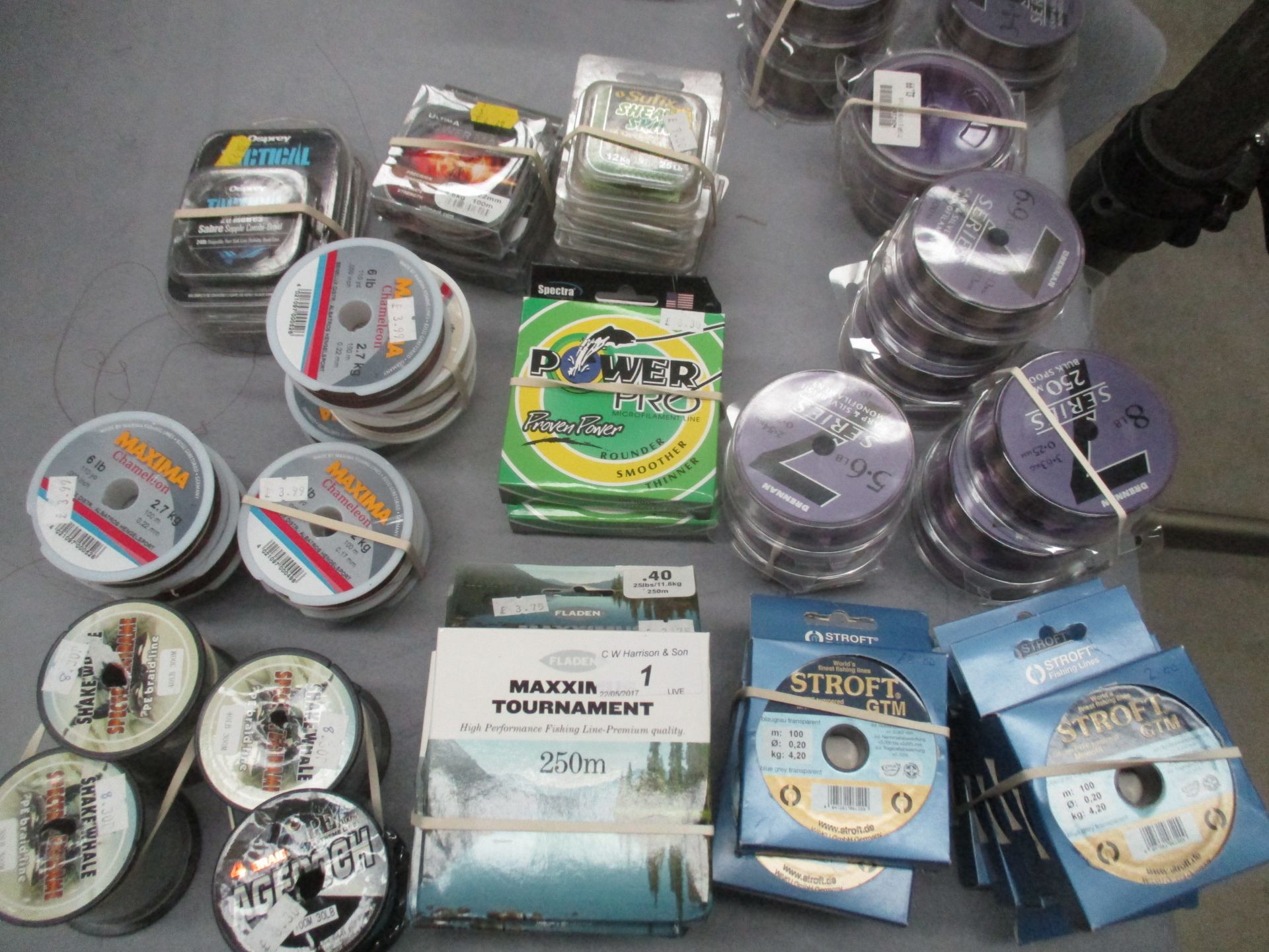 70 x assorted packs of fishing line by Drennan etc