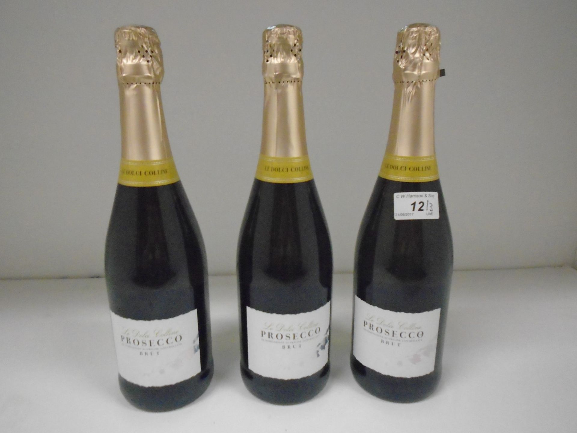3 x 75cl bottles of Le Dolce Colline Prosecco Brut