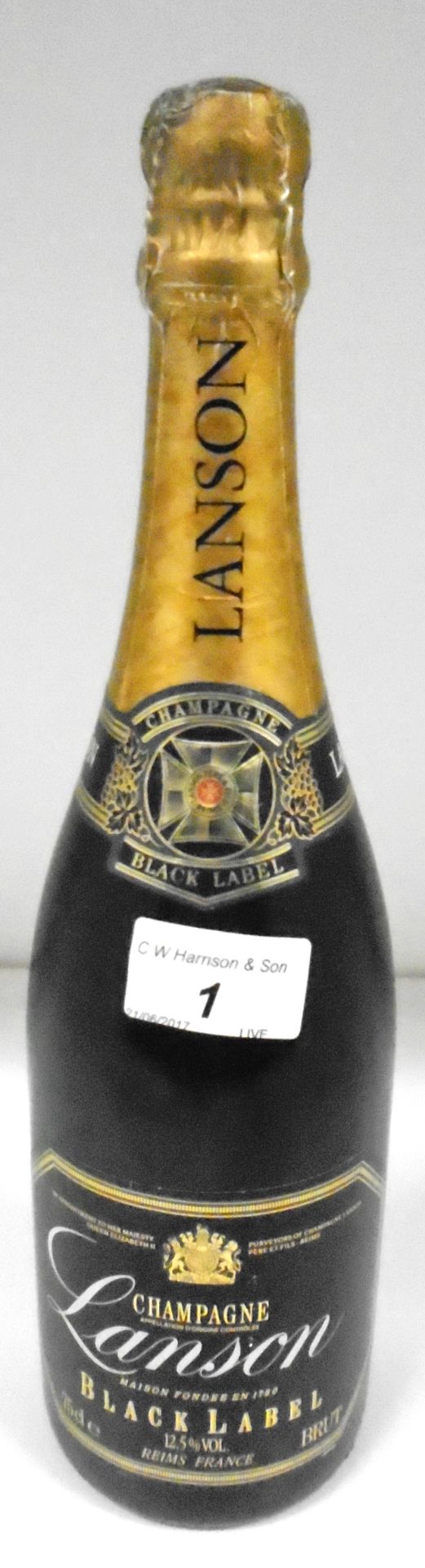 A 75cl bottle of Lanson Black Label Champagne