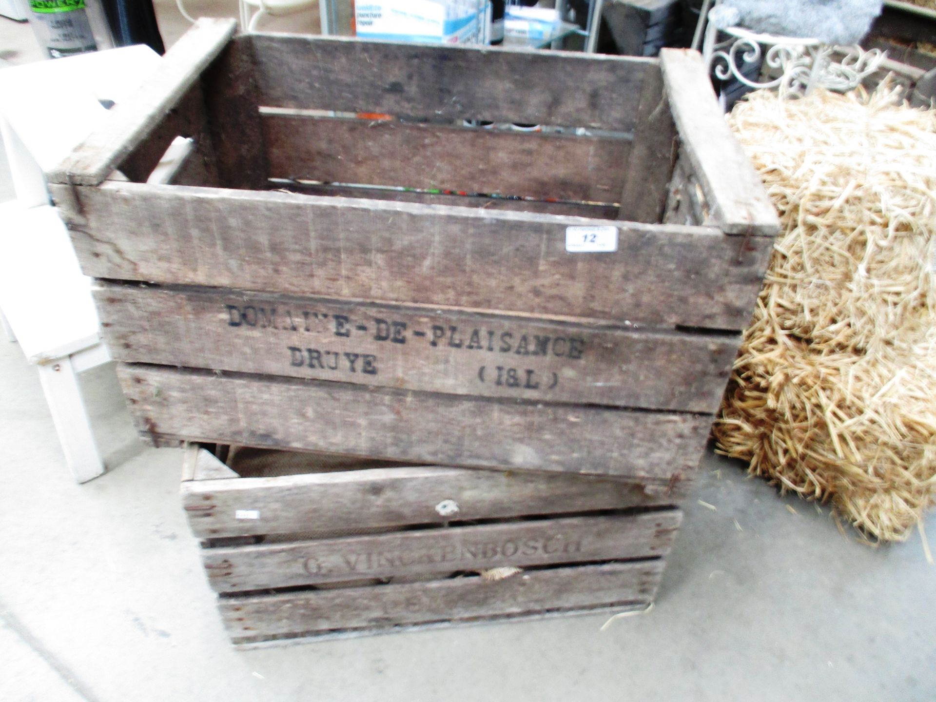 2 x wooden storage crates