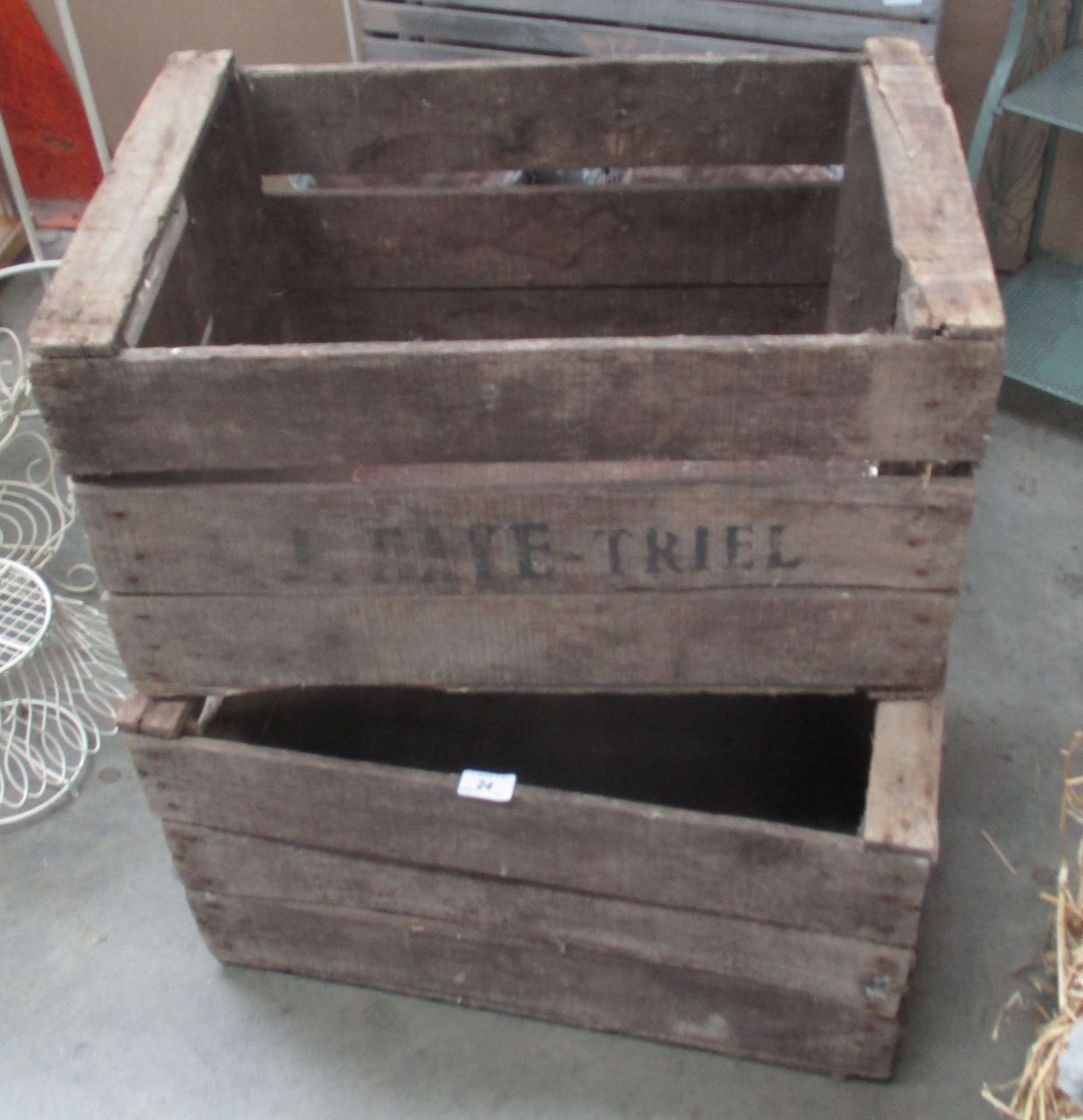 2 x wooden storage crates