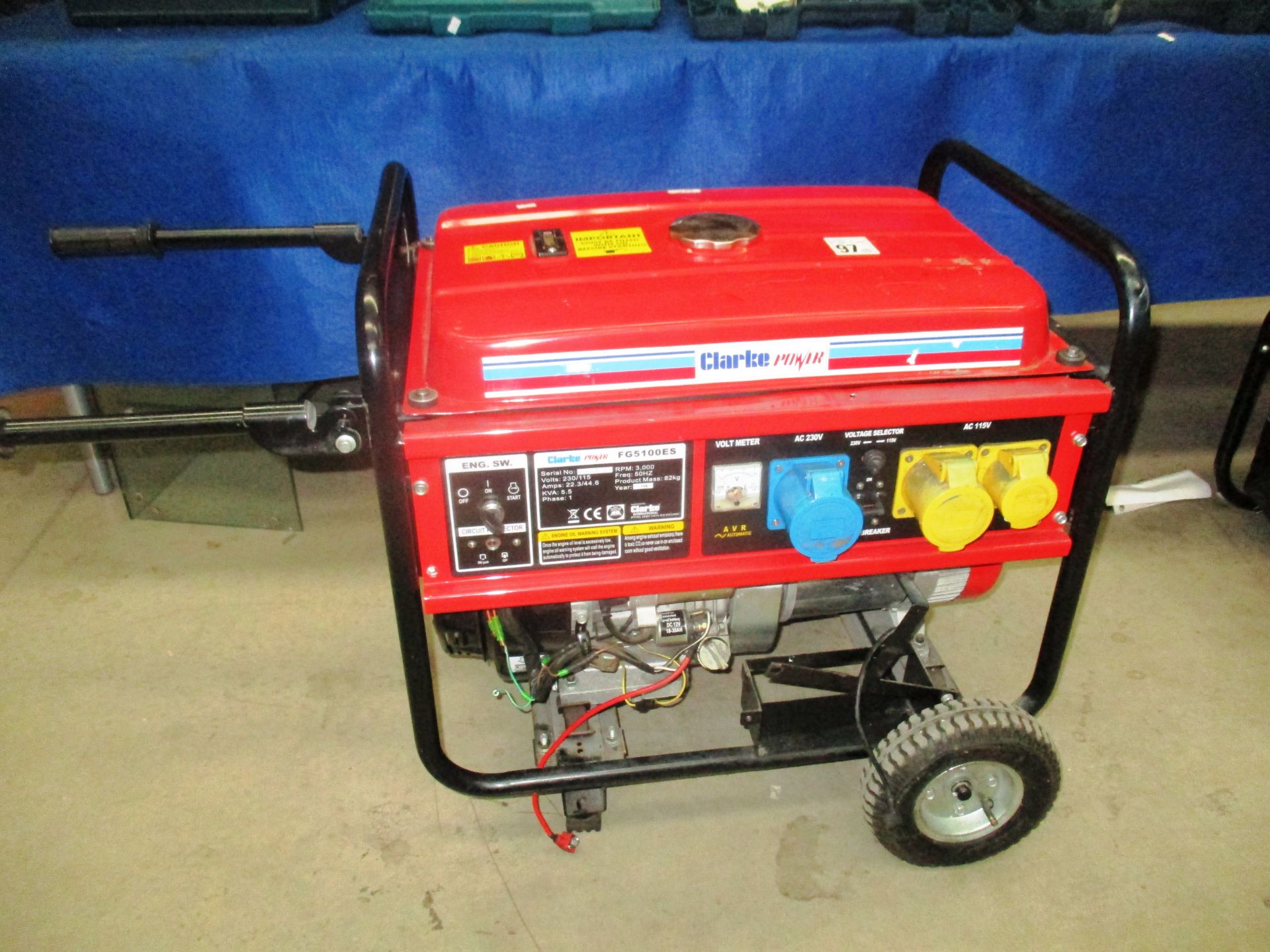 Clarke Power FG5100ES portable petrol generator