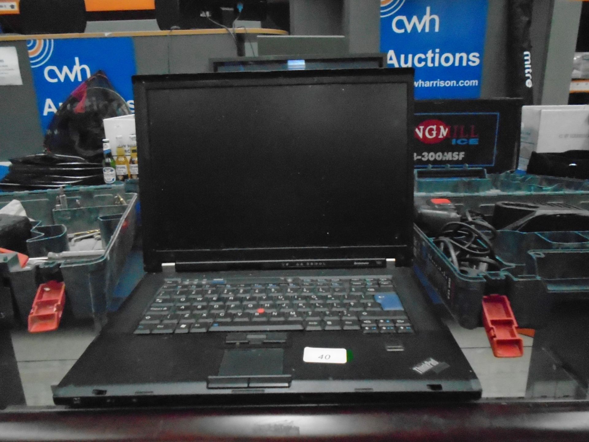 A Lenovo T61 Thinkpad laptop computer,