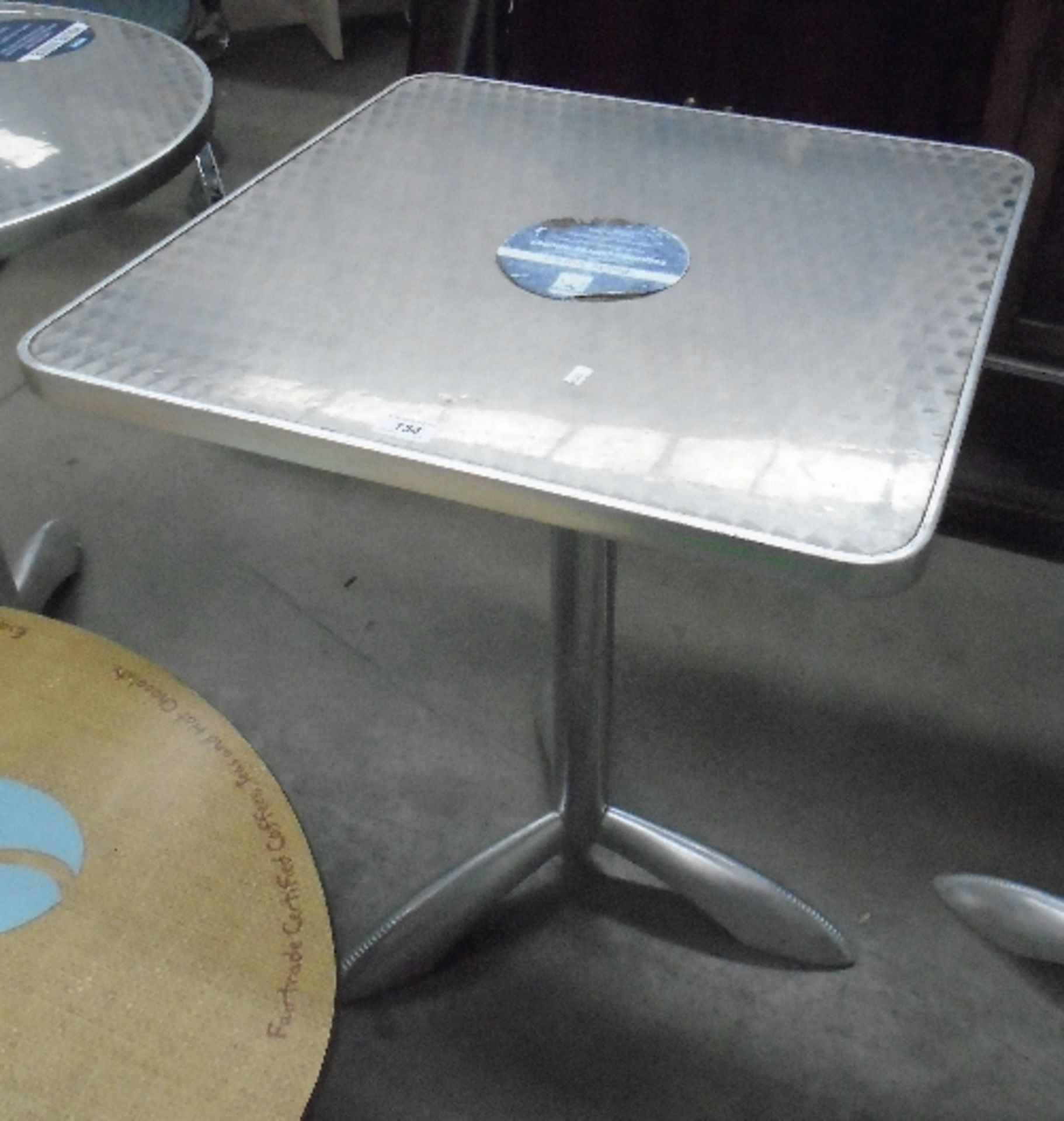 Aluminium square bistro table 60 x 60cm
