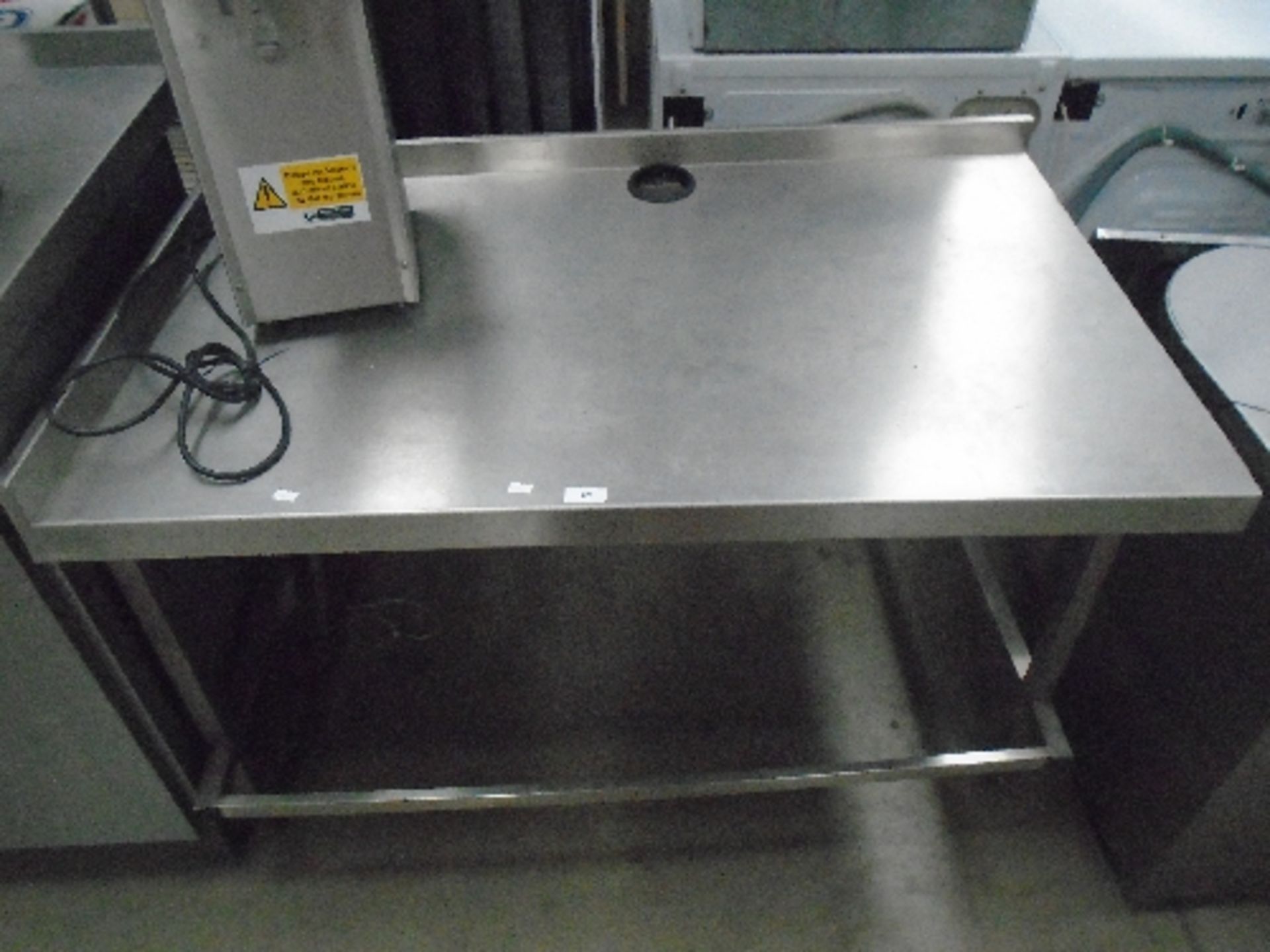 A stainless steel preparation table 70 x 100cm