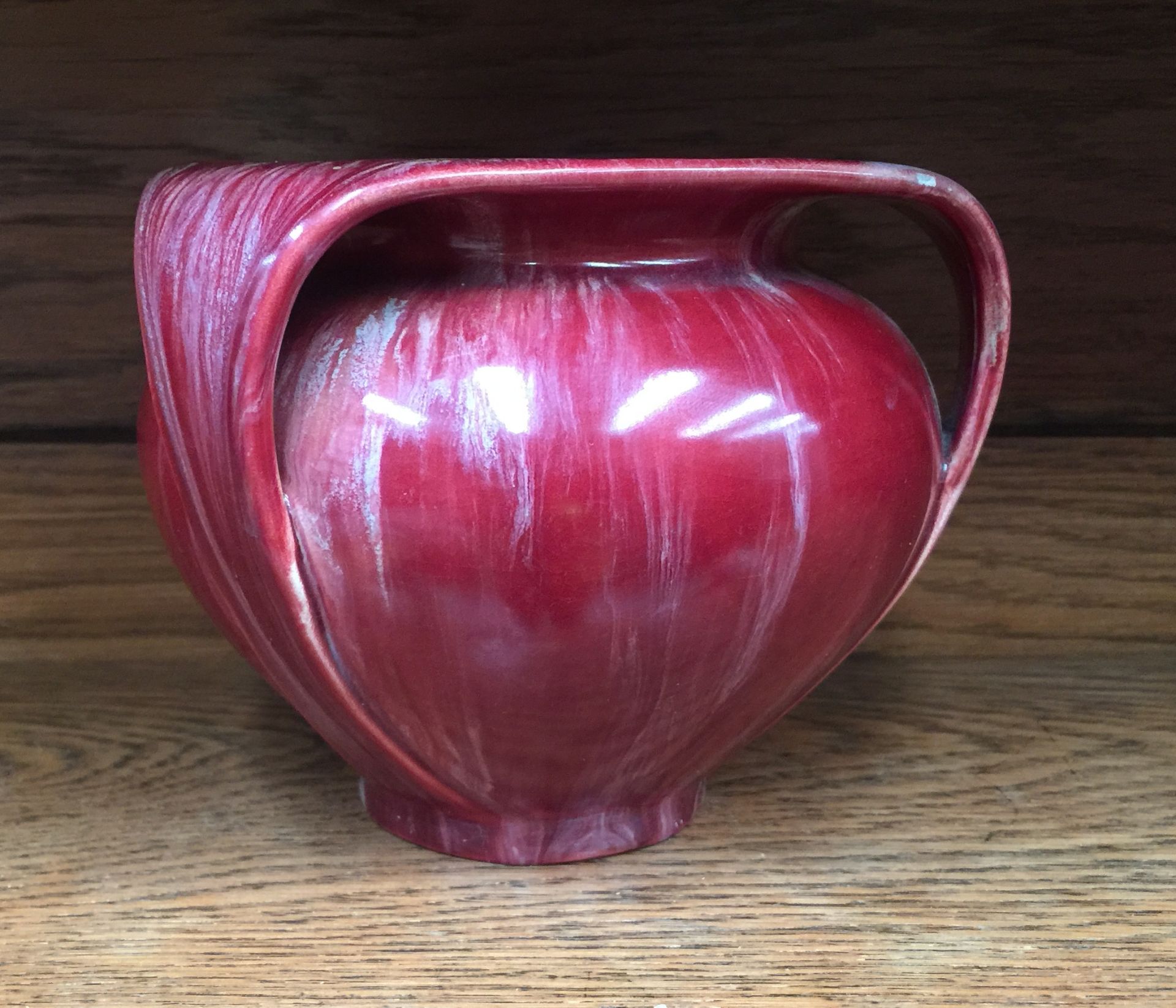 An Art Nouveau pottery tyg jug with a red glaze - manufacturers mark to the base Further - Image 3 of 12