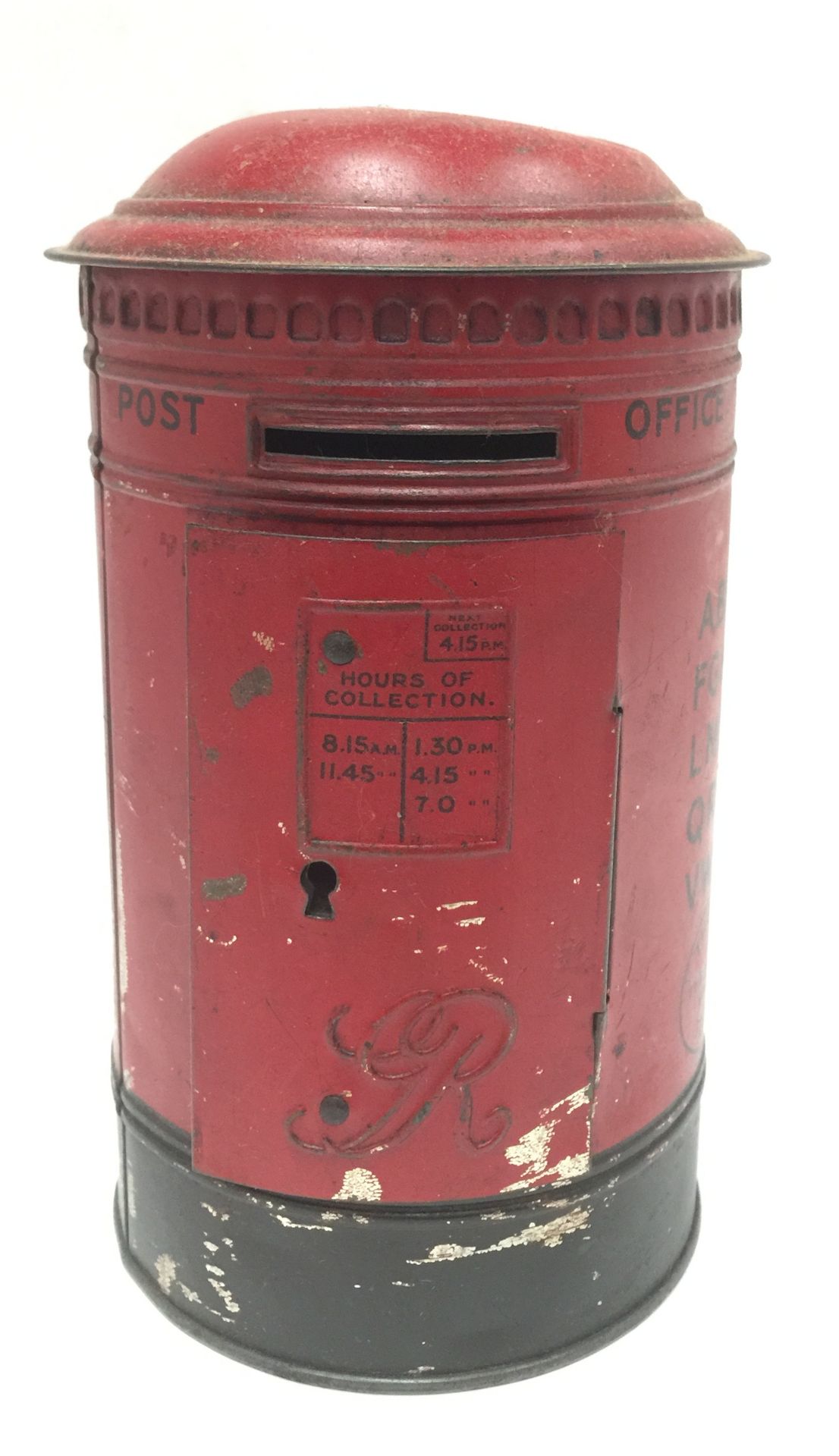 A Thornes Toffee GR Postbox tin,