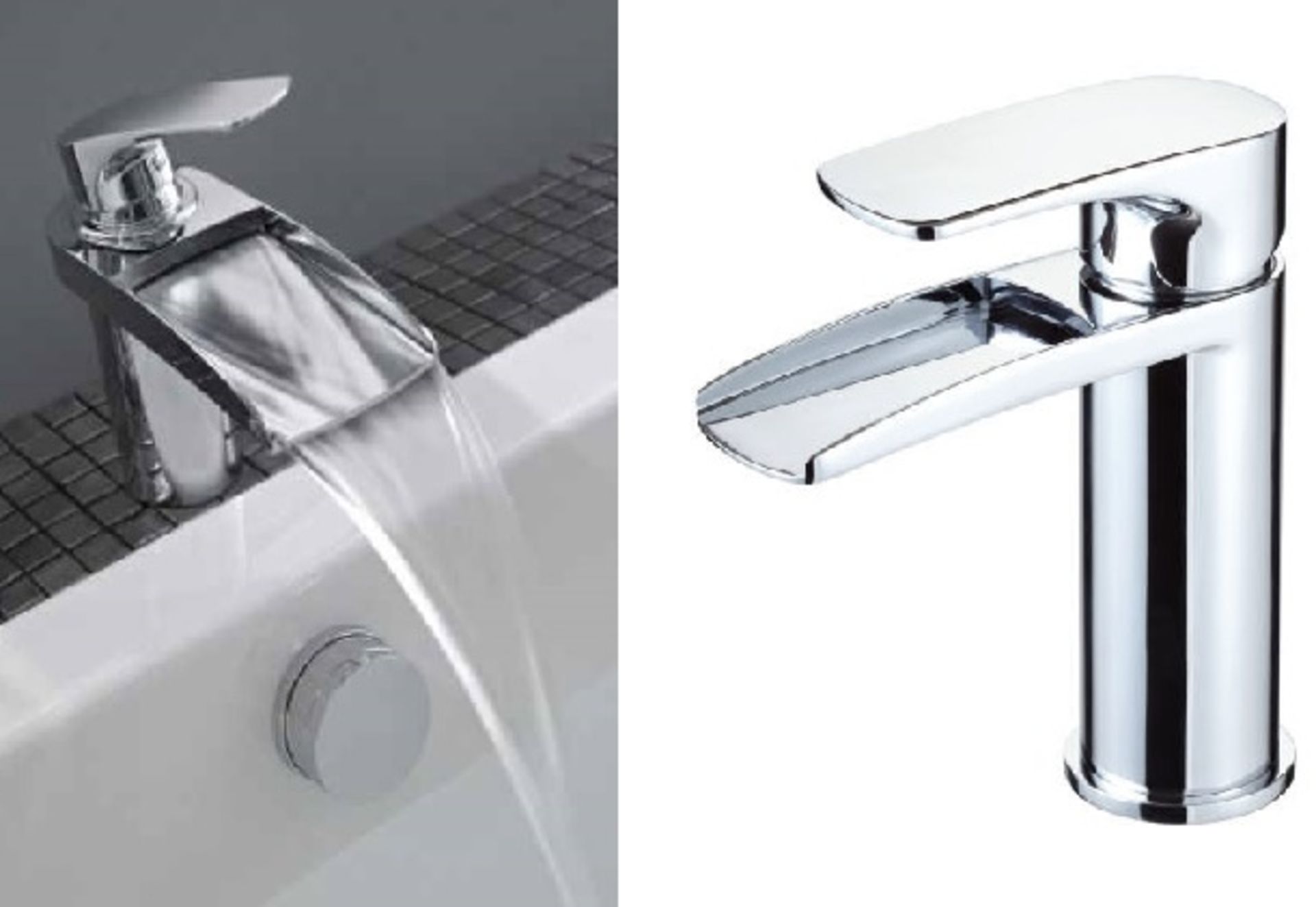 Designer waterfall bath mixer tap with m