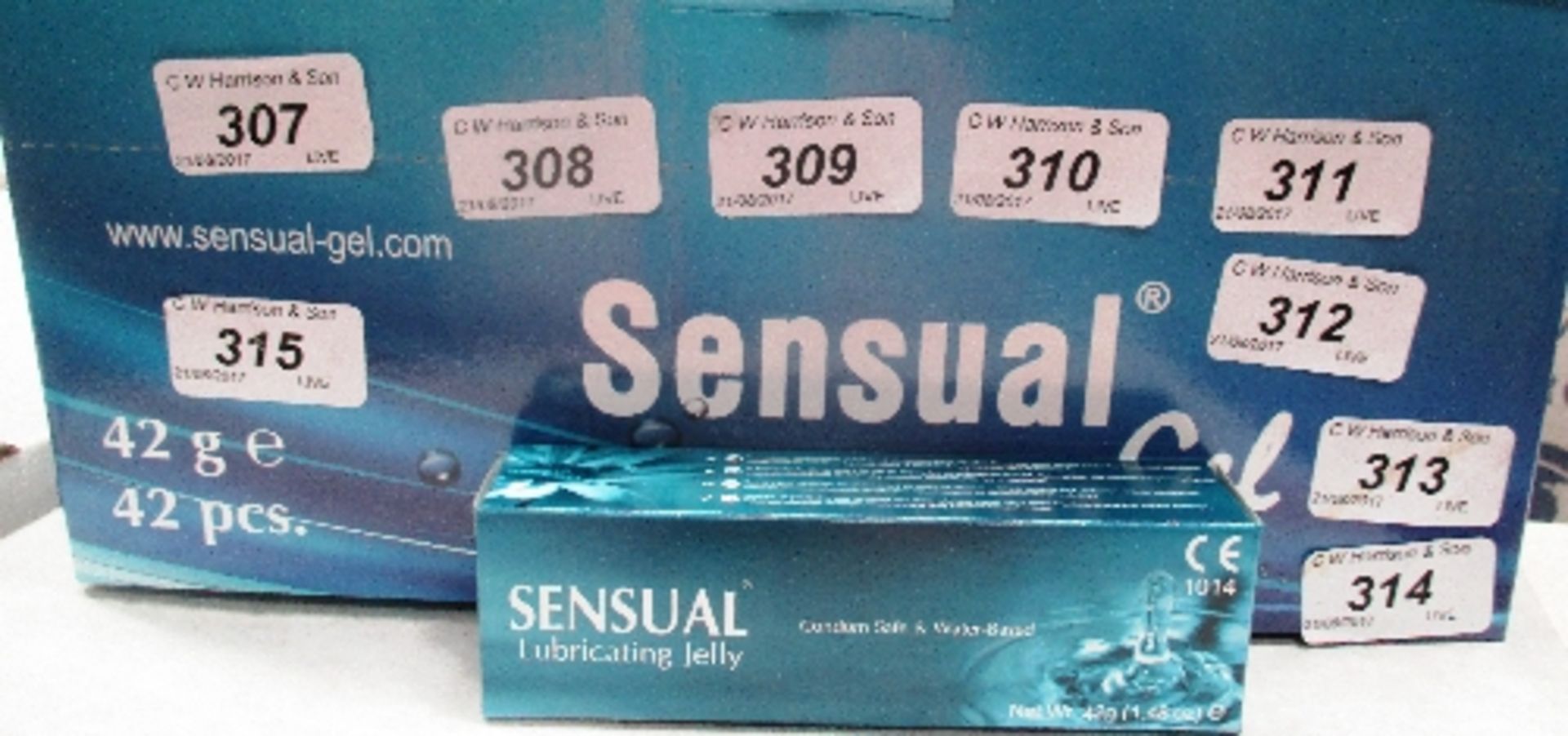 168 x 42g tubes of condom safe and water based Sensual lubricating jelly (1 outer box)
