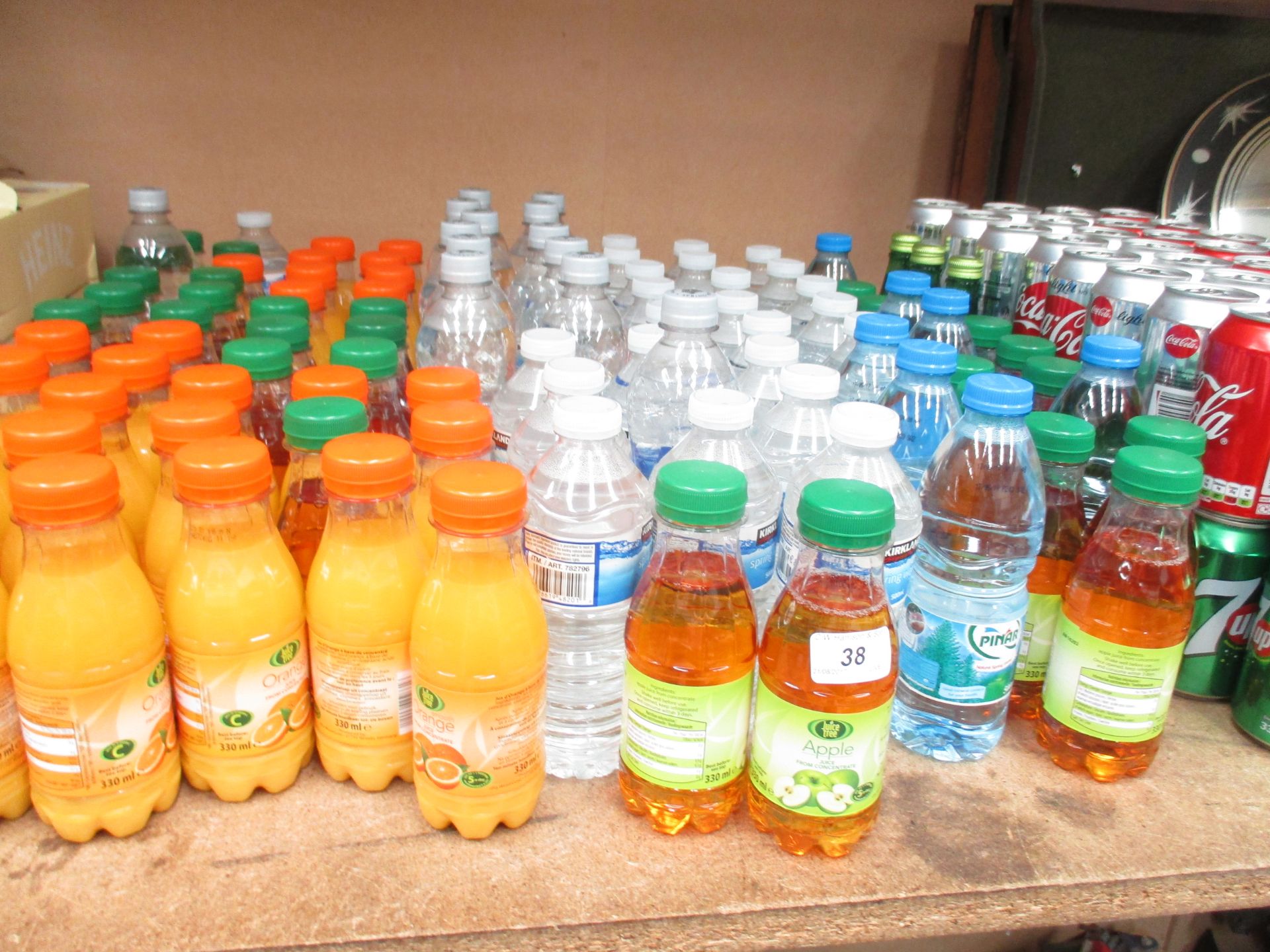 Approx 170 bottles and cans of water, soft drinks - Coca Cola and light Coca Cola,