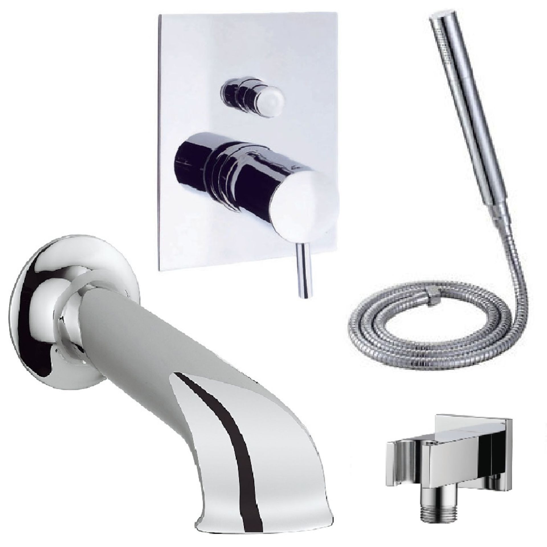 Wall mounted bath shower mixer kit with