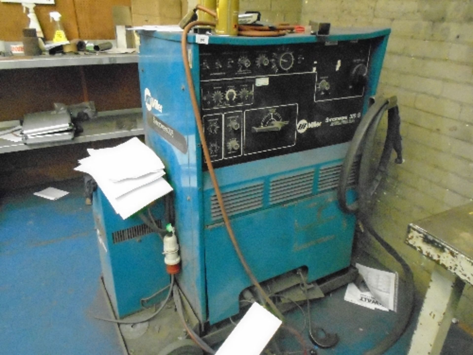 A Miller Syncrowave 375cc AC/DC Arc welder 3 phase