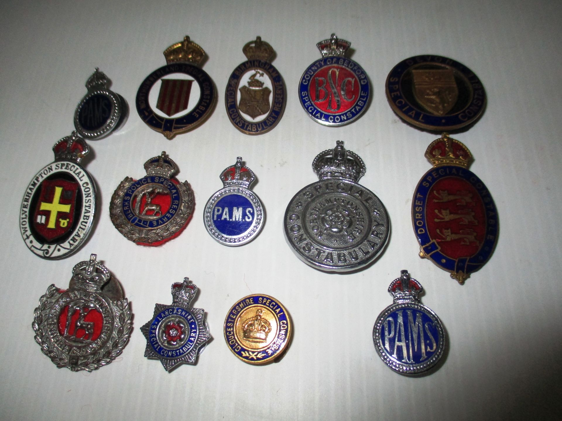 14 x assorted Special Constabulary badges including Dorset, Lancashire, Devon,