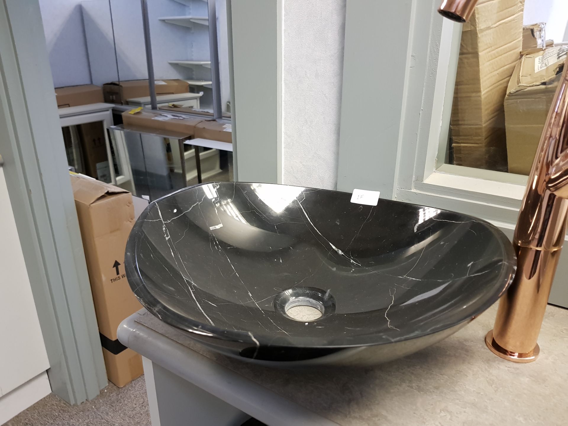 400mm black marble natural stone vanity basin. - Image 2 of 2