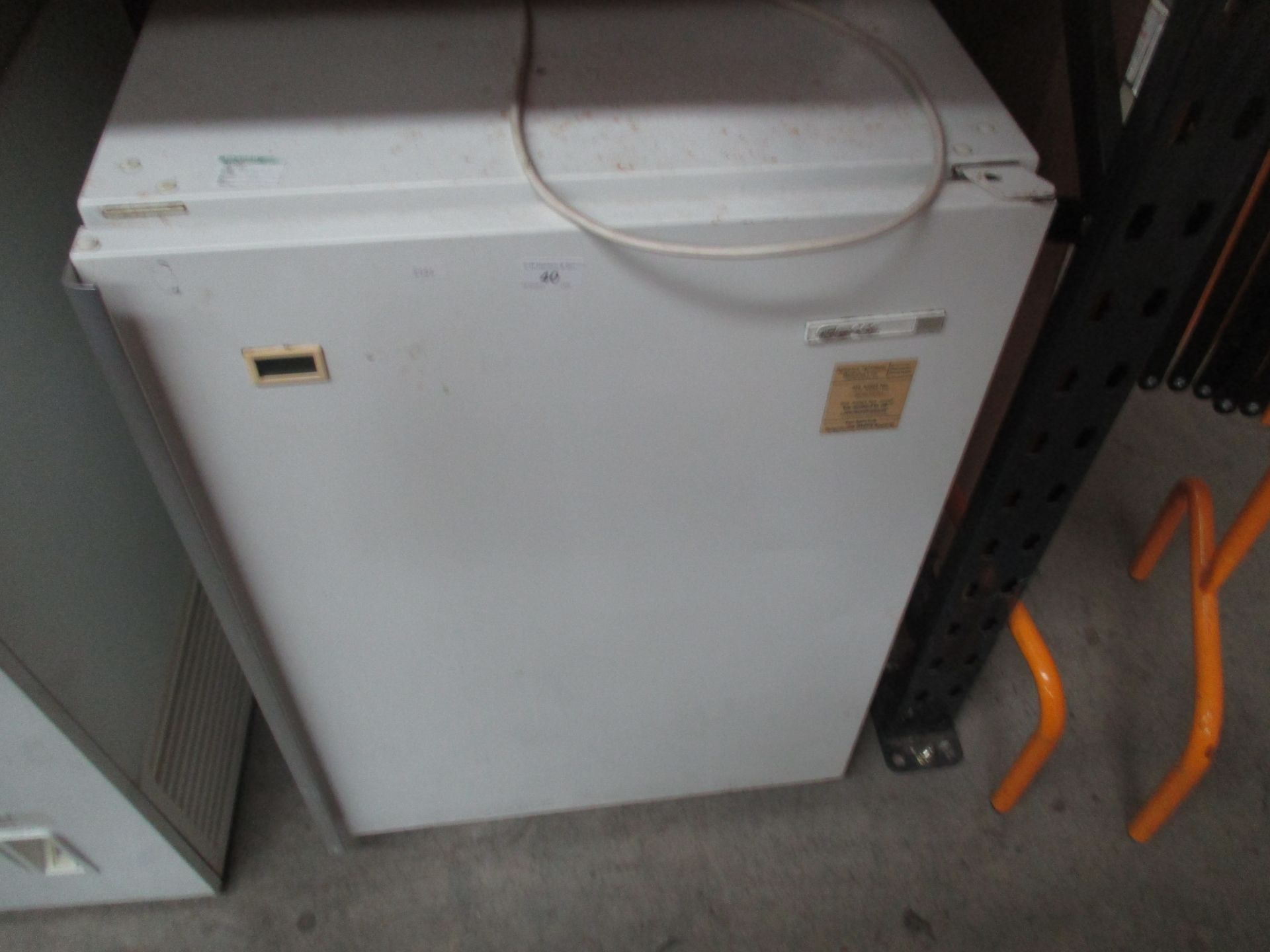 A Gram FS148C white under counter freezer