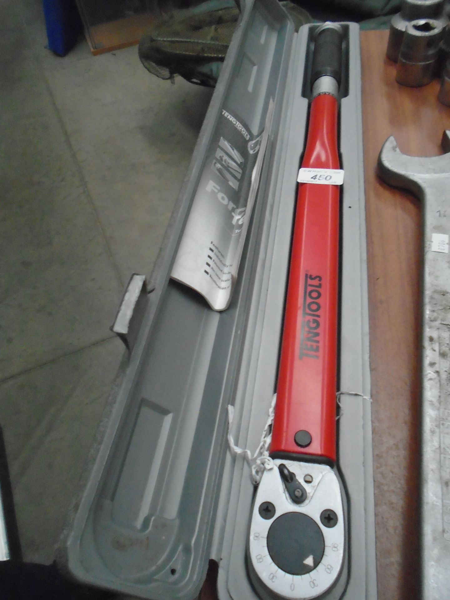 A Tengtools force teng torque wrench in case with manual