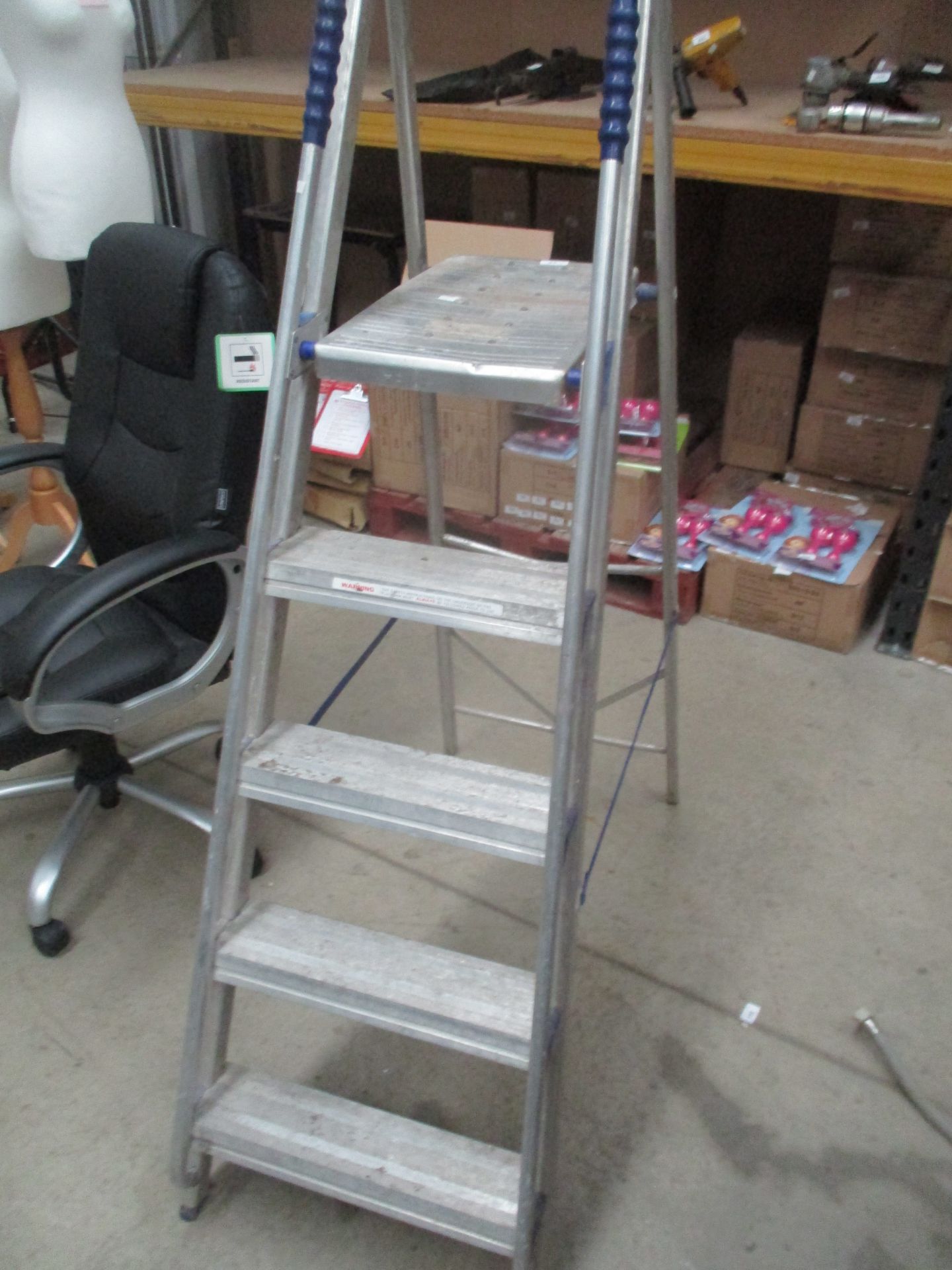 An aluminium five step ladder by Abru