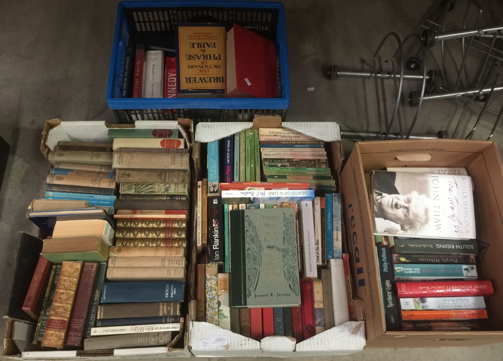 Contents to 4 boxes - novels, poetry books,