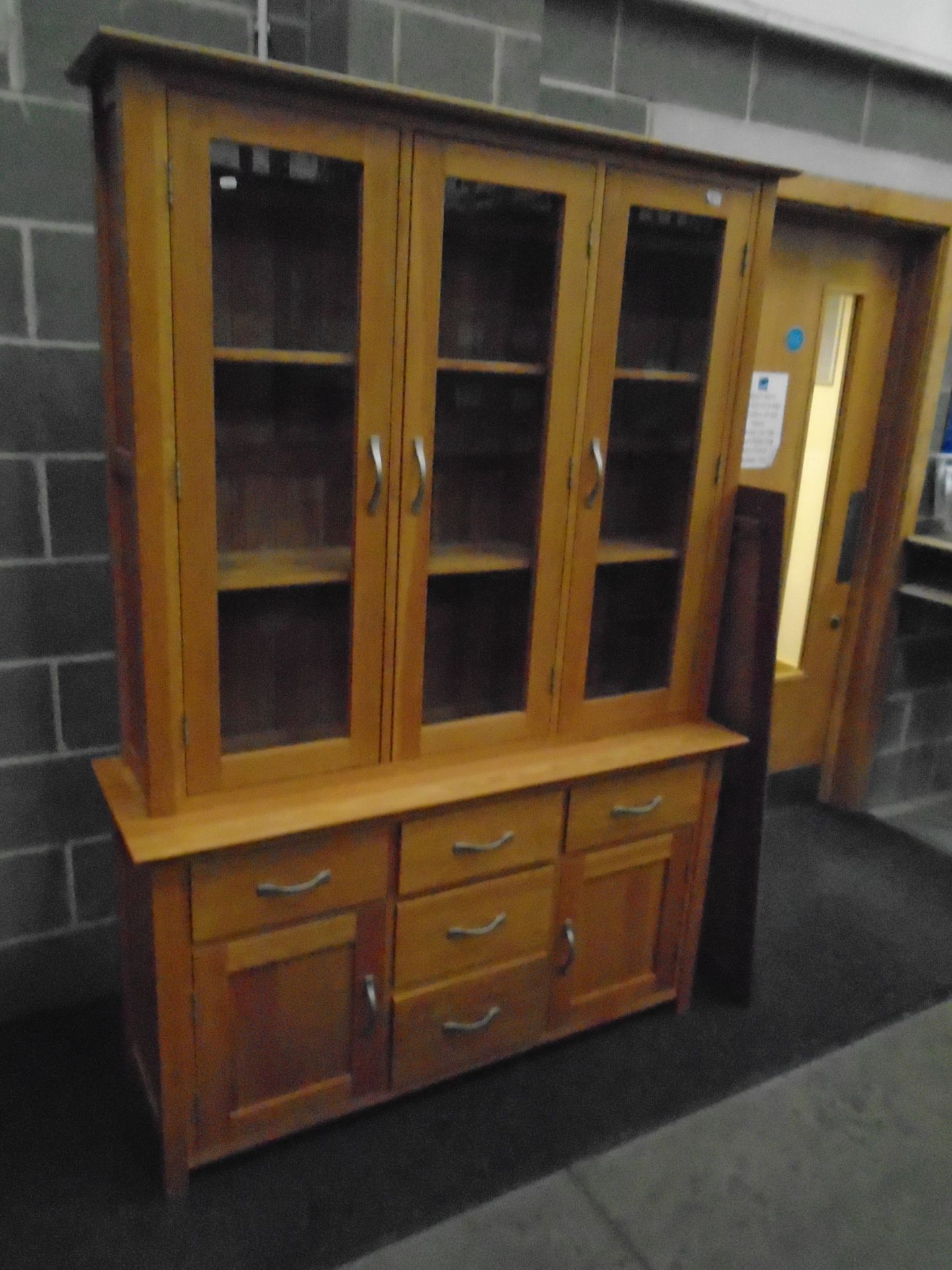 A light solid oak lower five drawer,