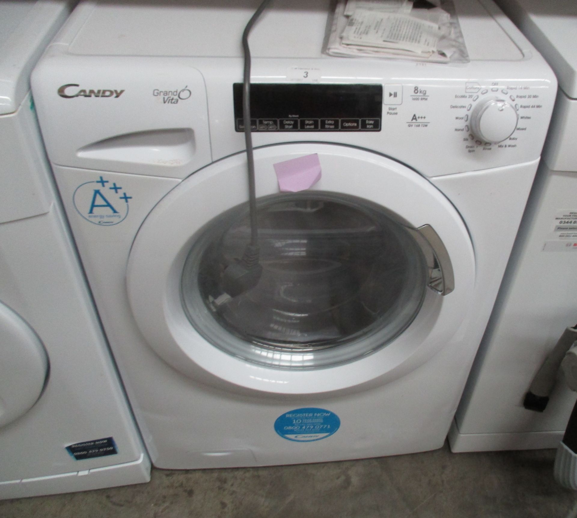 A Candy Grand Vita 8kg GV168T3W washing machine