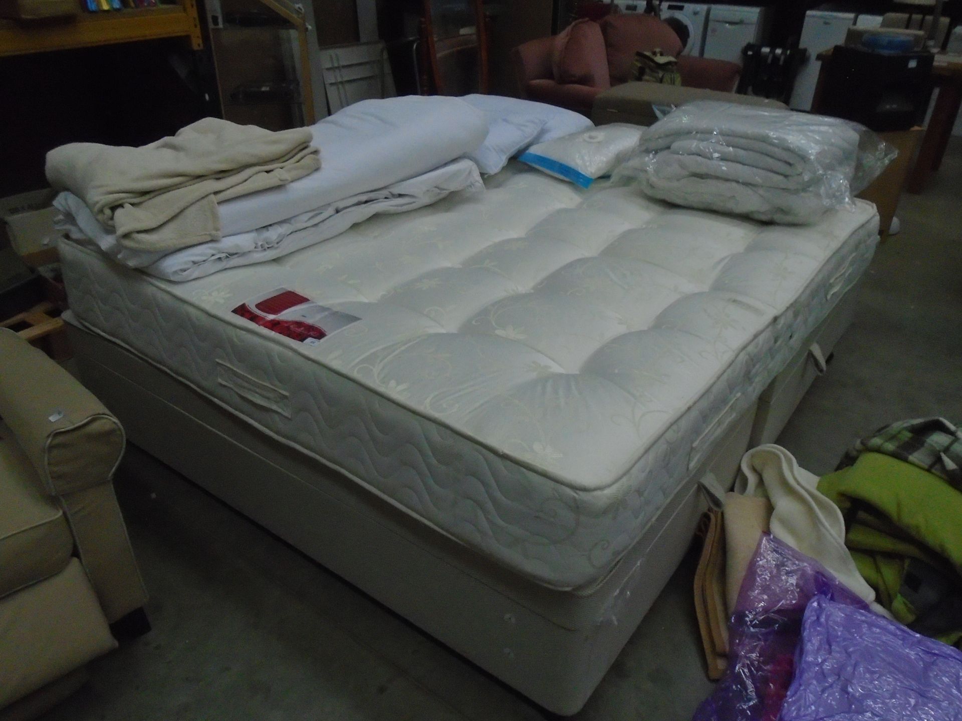 A La Romantica Beds 6ft queen size divan bed base complete with a La Romantica Beds Faye 6ft